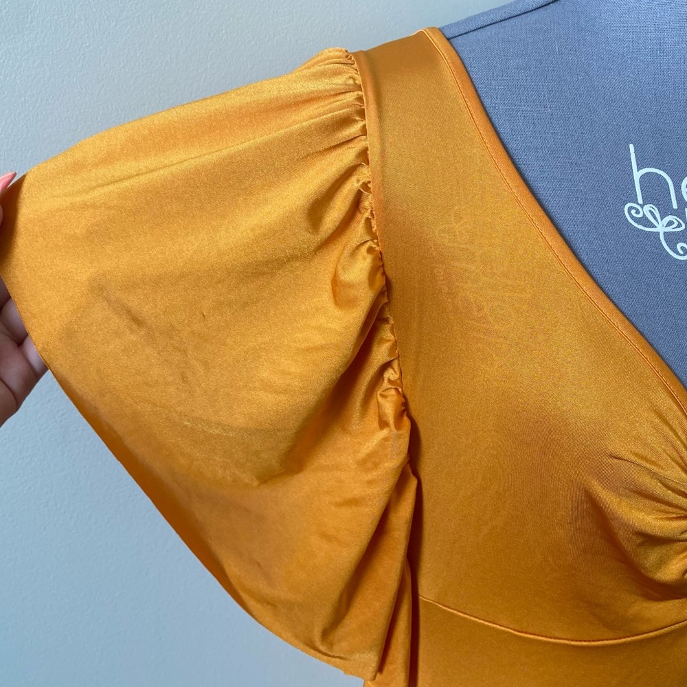 🧸 Apple Bottoms Orange Mini Dress with Gold Accents - Picture 6 of 10